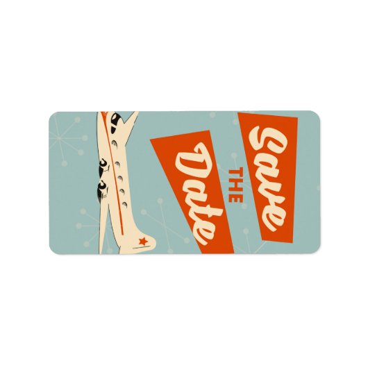 Save the Date vintage reisposter Etiket (Voorkant)