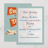 Save the Date vintage reisposter Kaart (Voorkant / Achterkant)
