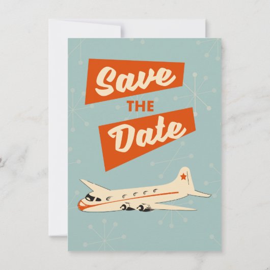 Save the Date vintage reisposter Kaart (Achterkant)