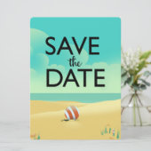 Save the Date Vintage Strand (Staand voorkant)