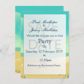 Save the Date Vintage Strand Kaart (Voorkant / Achterkant)