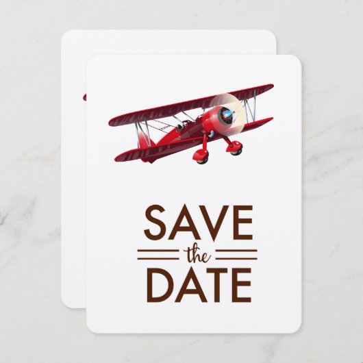 Save the Date vintage tweedekker (Voorkant / Achterkant)