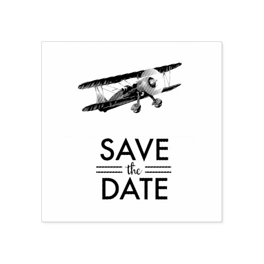 Save the Date vintage tweedekker Rubberstempel (Afrduk)