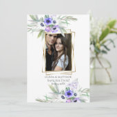 Save the date | Violet Anemone Floral Bouquets Kaart (Staand voorkant)