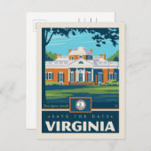 Save the date | Virginia Uitnodiging Briefkaart (Voorkant / Achterkant)