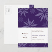 SAVE THE DATE :: vitaliteit paarse Aankondigingskaart (Voorkant / Achterkant)