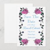 Save The Date vlakke aankondigingskaart Aankondiging (Voorkant / Achterkant)