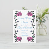 Save The Date vlakke aankondigingskaart Aankondiging (Staand voorkant)