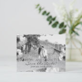 "Save the Date" voor bruiloft + Blk/Whotfoto Briefkaart (Staand voorkant)