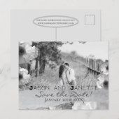 "Save the Date" voor bruiloft + Blk/Whotfoto Briefkaart (Voorkant / Achterkant)