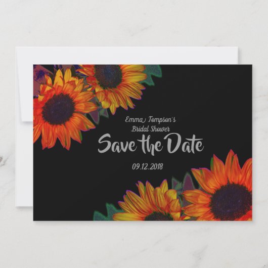 Save the Date, Vrijgezellenfeest Zonnebloemen Save The Date (Voorkant)