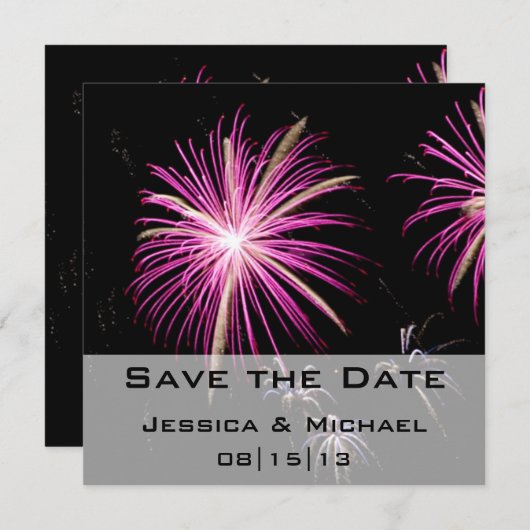 Save the Date Vuurwerk Aankondiging (Voorkant / Achterkant)