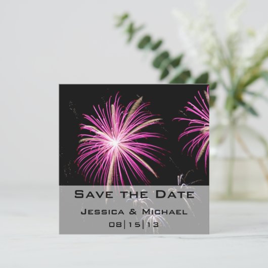 Save the Date Vuurwerk Aankondiging (Staand voorkant)