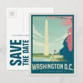 Save the date | Washington, D.C. 2 Aankondigingskaart (Voorkant / Achterkant)