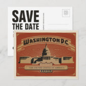 Save the date | Washington, D.C. Aankondigingskaart (Voorkant / Achterkant)