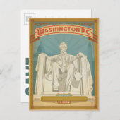 Save the date | Washington, D.C. - Abe Lincoln Aankondigingskaart (Voorkant / Achterkant)