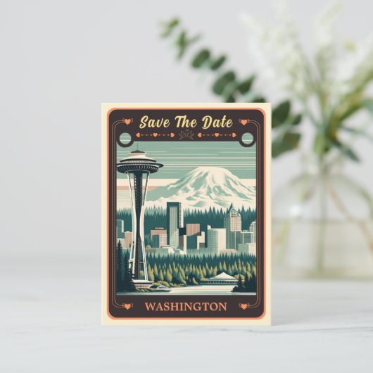 Save the date | Washington Invitation Briefkaart (Staand voorkant)