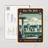 Save the date | Washington Invitation Briefkaart (Voorkant / Achterkant)