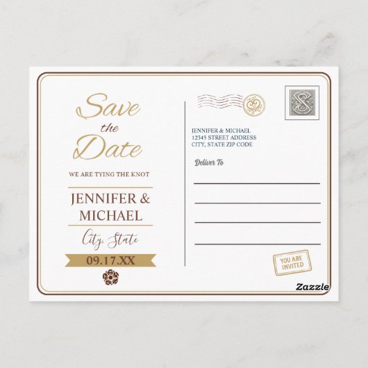 Save the date | Washington Invitation Briefkaart (Achterkant)