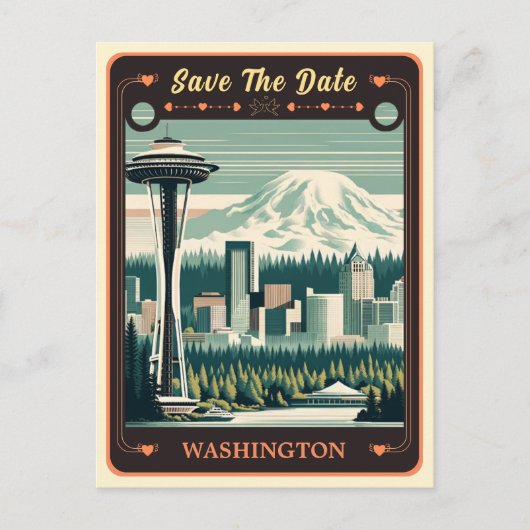 Save the date | Washington Invitation Briefkaart (Voorkant)