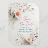Save The Date Watercolour Aquarell Flowers Script (Voorkant / Achterkant)