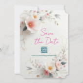 Save The Date Waterverf Aquarel Bloemen Script (Achterkant)