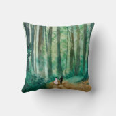 Save The Date Waterverf boslandschap Kussen (Achterkant)