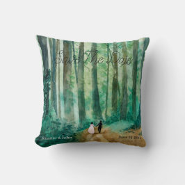 Save The Date Waterverf boslandschap Kussen