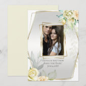 Save the date | Waterverf Ivory Yellow Blush Roos Kaart (Voorkant / Achterkant)