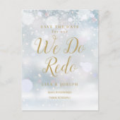 Save the Date We Do Redo Winter Event Goud Schrift Briefkaart (Voorkant)
