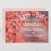 Save The Date Wedding Autumn Leaves Framing Bokeh Aankondiging (Voorkant / Achterkant)