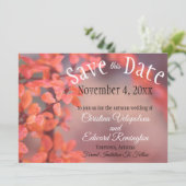 Save The Date Wedding Autumn Leaves Framing Bokeh Aankondiging (Staand voorkant)