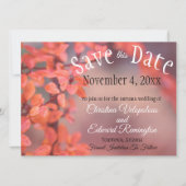 Save The Date Wedding Autumn Leaves Framing Bokeh Aankondiging (Voorkant)