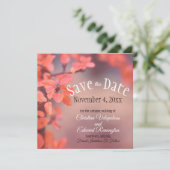 Save The Date Wedding Autumn Leaves Framing Bokeh Aankondiging (Staand voorkant)