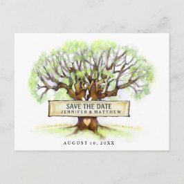 Save the Date Wedding Briefkaart - De liefdesboom