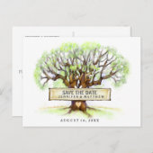 Save the Date Wedding Briefkaart - De liefdesboom (Voorkant / Achterkant)