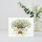 Save the Date Wedding Briefkaart - De liefdesboom (Staand voorkant)