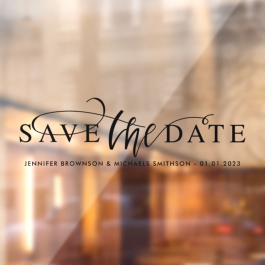 Save the date wedding car raamsticker (Vel 2)
