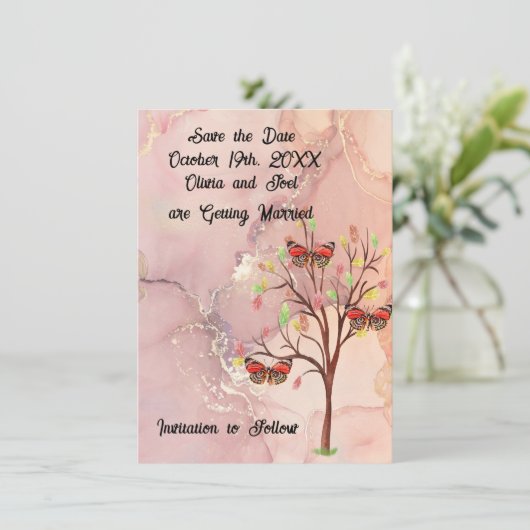 Save the Date Wedding Event Kaart (Staand voorkant)