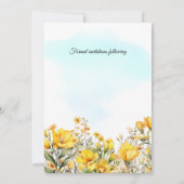 Save the Date Wedding gele bloemen thema lucht (Achterkant)