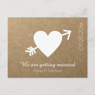 Save-the-Date Wedding Heart beroemd gemaakt door A Aankondigingskaart