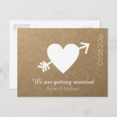Save-the-Date Wedding Heart beroemd gemaakt door A Aankondigingskaart (Voorkant / Achterkant)