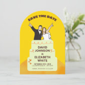 Save the Date Wedding Invitation – Bold Yellow  Kaart (Staand voorkant)