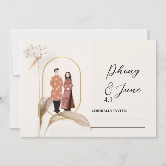 Save the Date Wedding Invitation Card Feestdagenkaart (Voorkant)