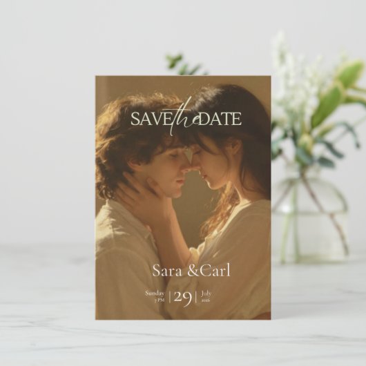 Save The Date Wedding Invitation | Romantic  (Staand voorkant)