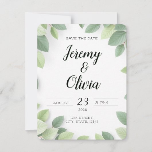 Save The Date Wedding Invite Simple (Voorkant)