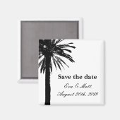 Save the date wedding magnets with palm tree image magneet (Voorkant / Achterkant)