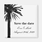 Save the date wedding magnets with palm tree image magneet (Voorkant)