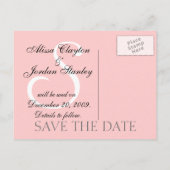 Save the Date Wedding Monogram Aankondiging Kaart (Achterkant)