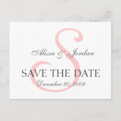 Save the Date Wedding Monogram Aankondiging Kaart (Voorkant)